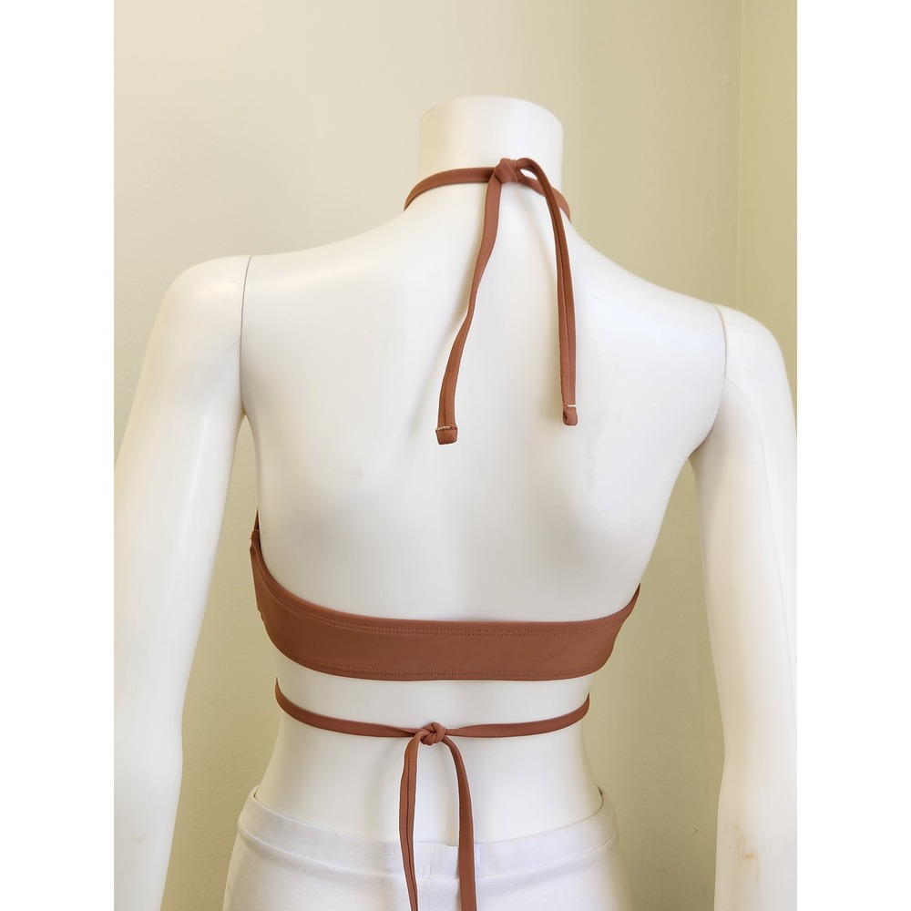 Cupshe Bikini 2pc Set Women Small Nude Brown Wrap Halter High Waisted Resortwear - Picture 4 of 8